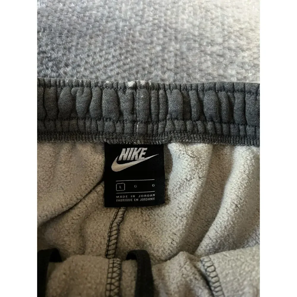 Nike Mens Club Fleece Classic Cargo Reworked Distressed Gray Joggers Size Large